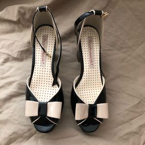 Bait footwear Betty peep toe pump black/cream